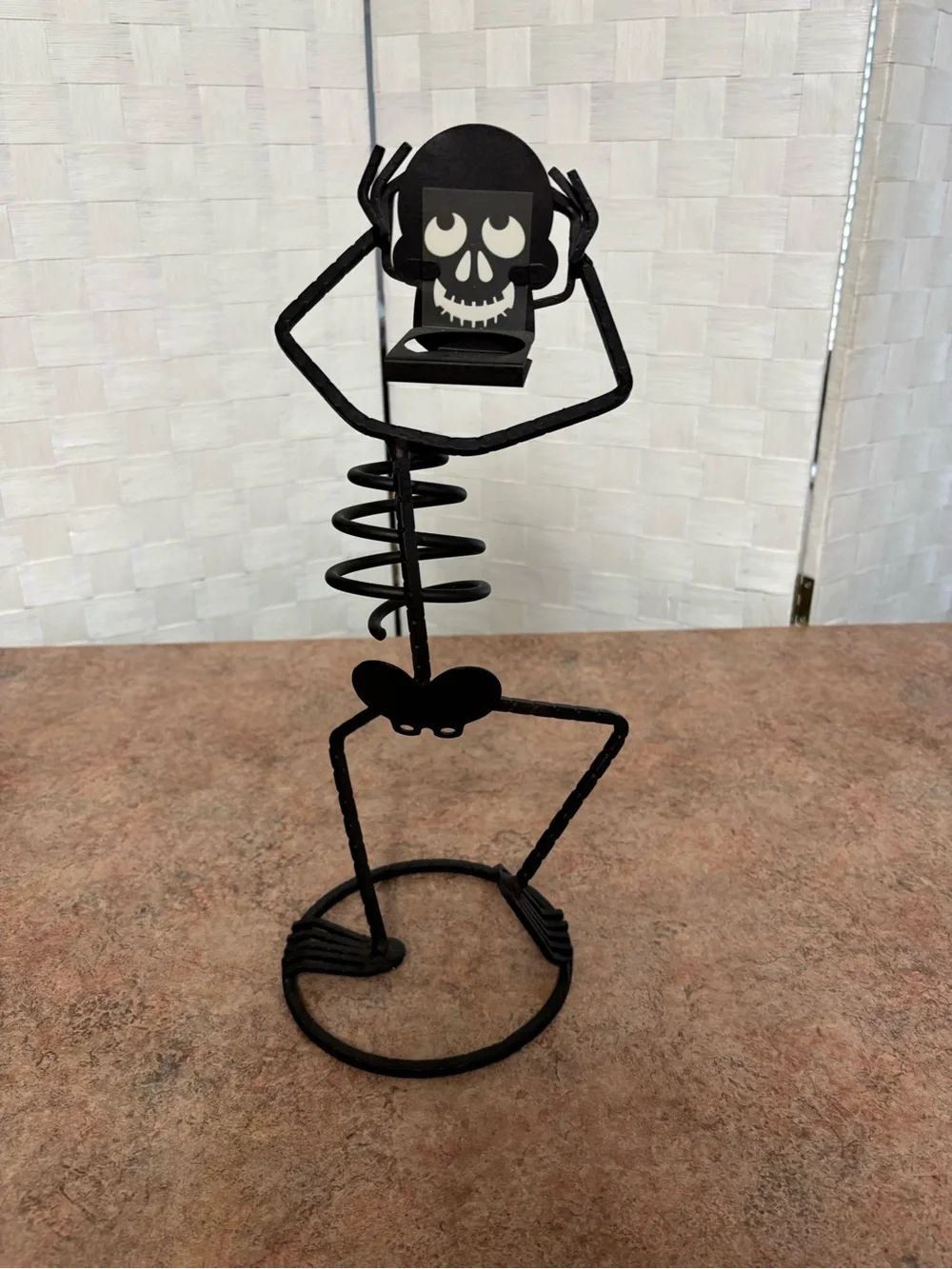 Vintage Retired PartyLite Mr. Bones candle holder Halloween- Fall